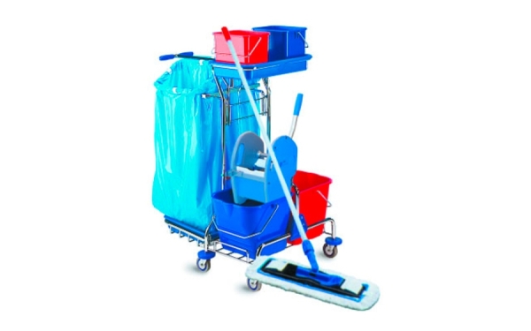 Large cleaning trolley